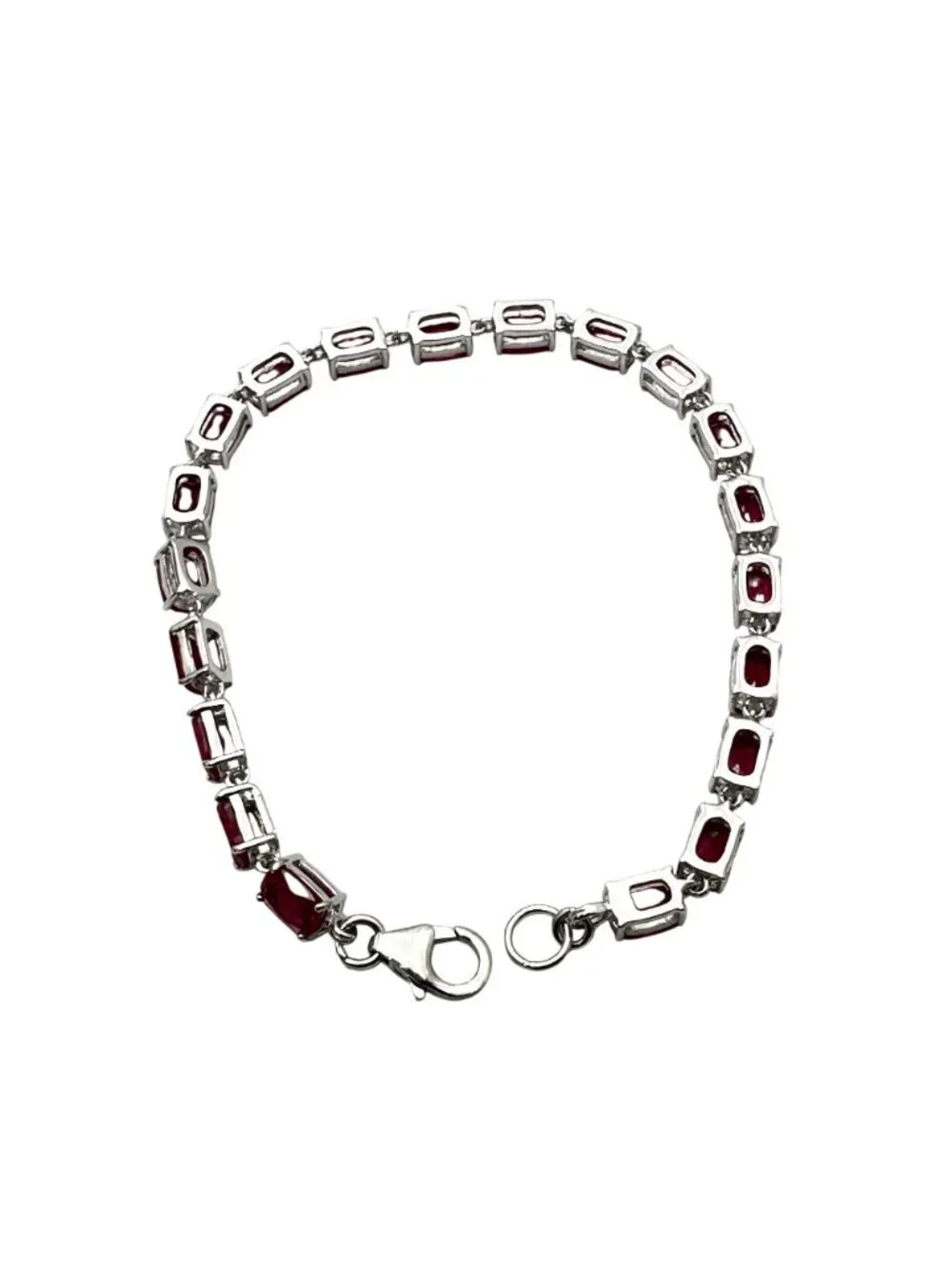 JTV Pink Sapphire Sterling Silver Tennis Bracelet 7 Inch New
